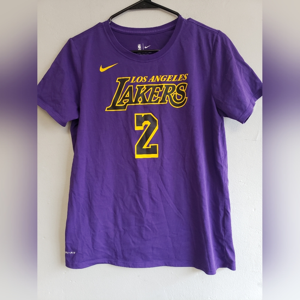 Men's women's medium NIKE purple LA Lakers Ball #2 jersey tee t-shirt LIKE NEW